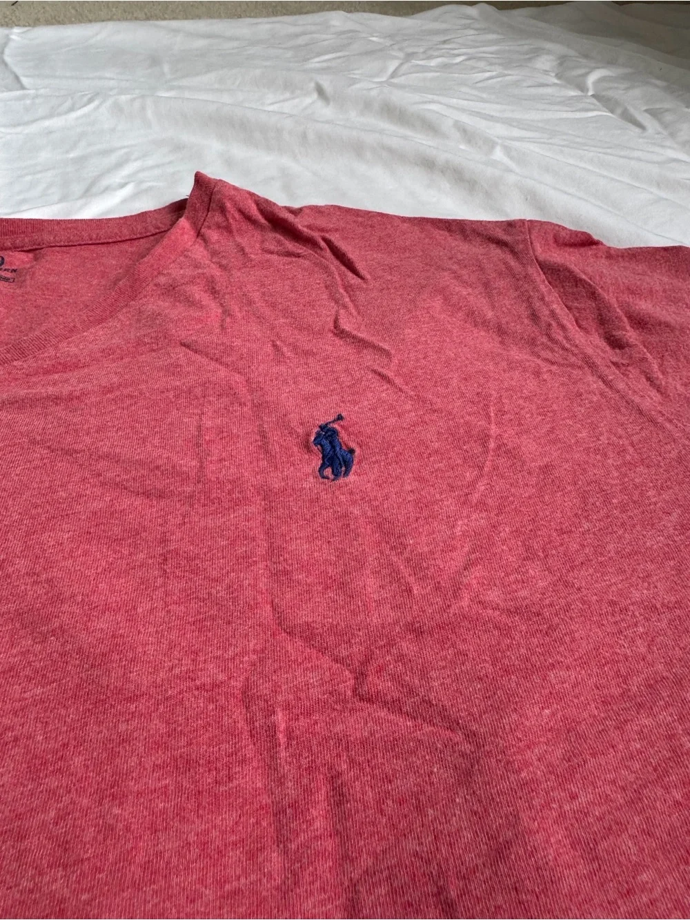Polo by Ralph Lauren Coral Red V-Neck Men's T-Shirt